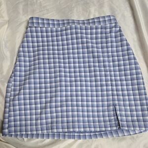 Hollister Light Blue Checkered Mini Skirt